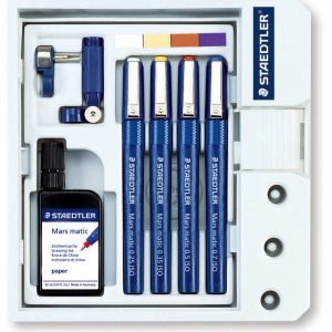 STAEDTLER MARSMATIC Technical Pen-Сет Рапитографи 4 големини 0.25-0.7мм